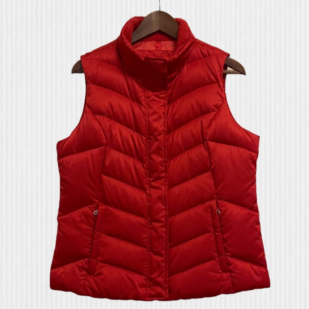 Eddie Bauer EB550 Premium Goose Down Puffer Vest Red Size Large